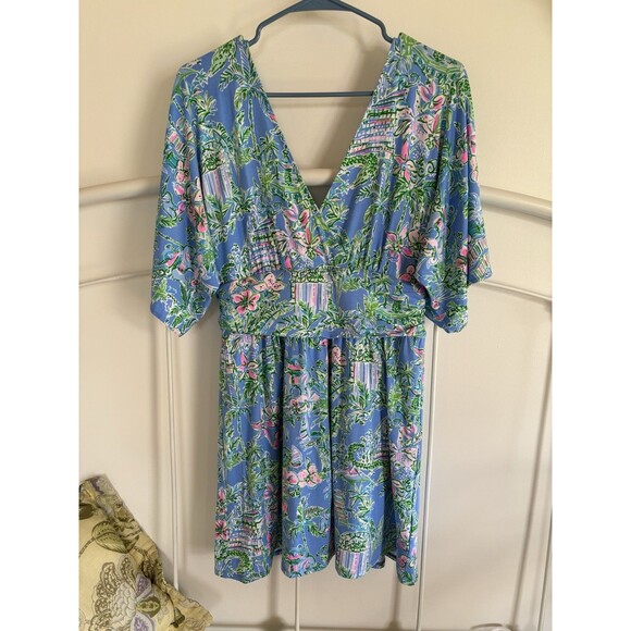 Lilly Pulitzer Parigi Floral Skort Romper in Boca Blue Beneath Bougainville MED - Picture 5 of 8